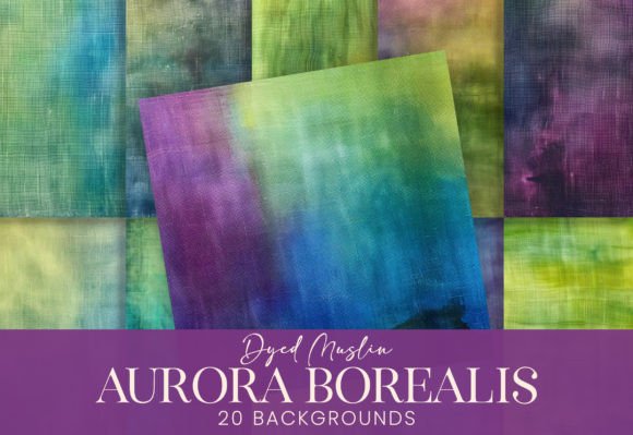 Aurora Borealis Dyed Muslin Cloth Linen: A Digital Resource for Creative Design