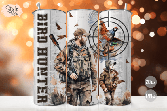 Bird Hunter Tumbler Wrap Sublimation PNG