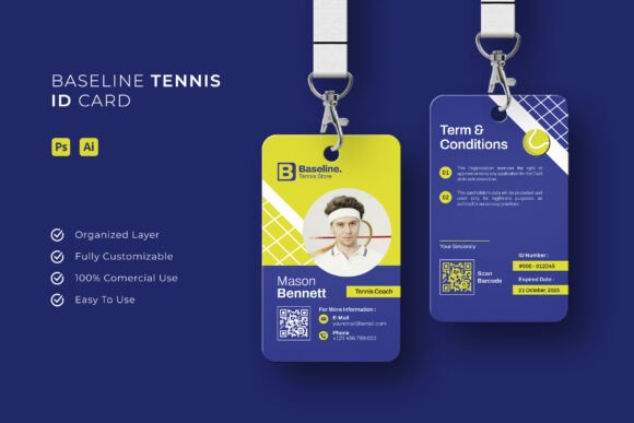 Elevate Your Professional Presence with Baseline Tennis - ID Card