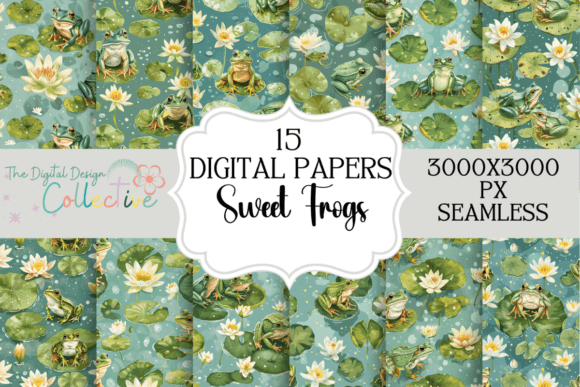 Evaluating the Cute Frogs Seamless Patterns Bundle PNG for Creative Projects