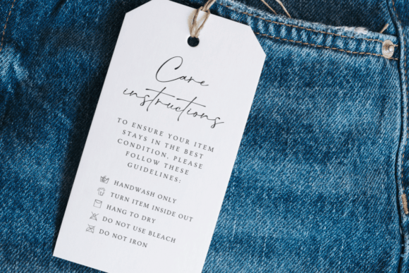 Hanging Tag Care Instructions Template