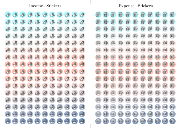 Income Expense Sticker Sheets for Smart Planning