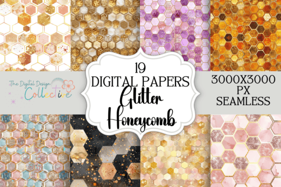 Seamless Glitter Honeycomb Digital Paper